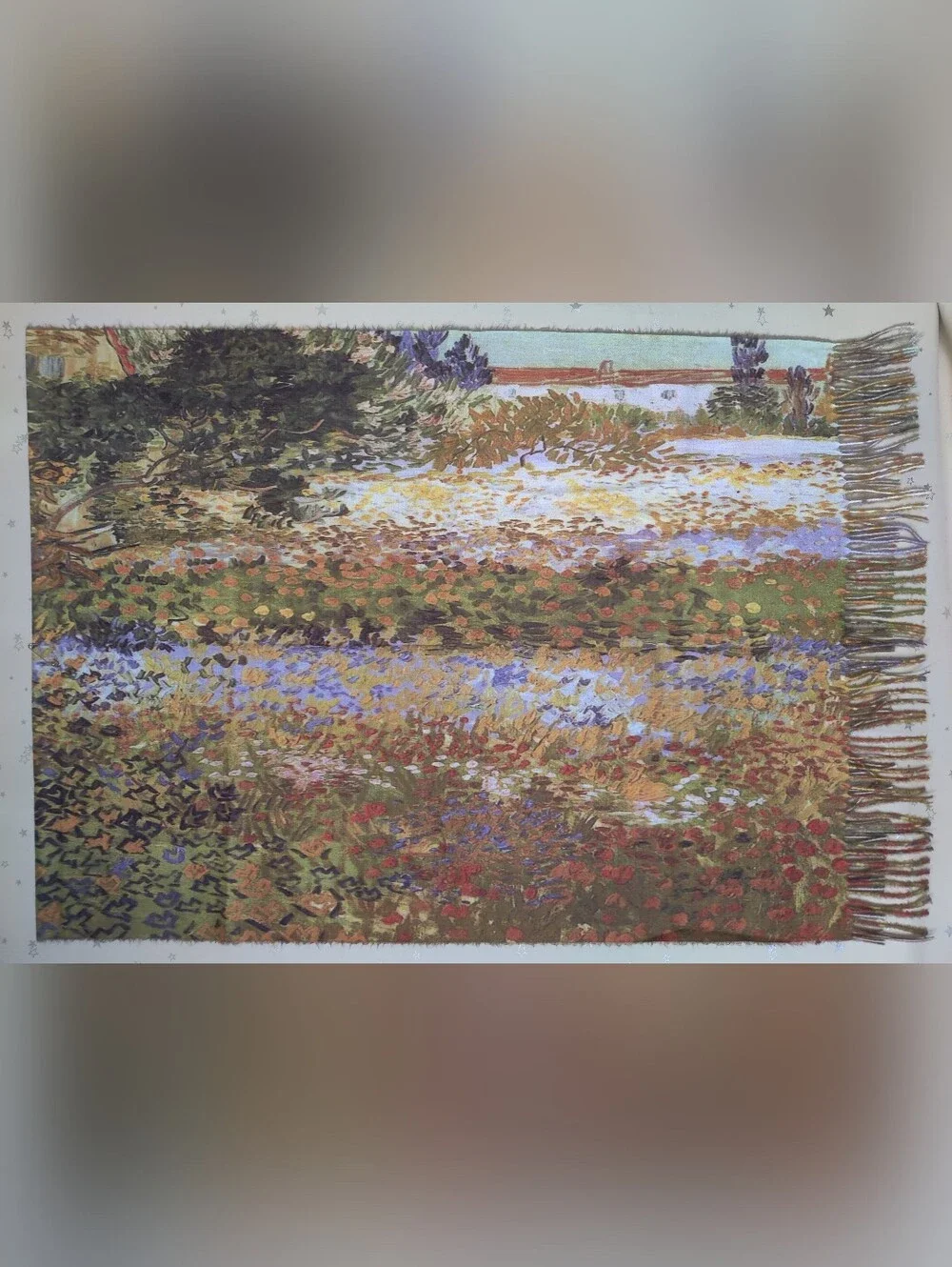 Van Gogh Flowering Garden 100% Cashmere Scarf Shawl Germany 26x72